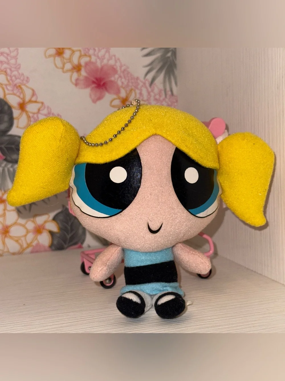 Bubbles Plush Keychain - Blue & Yellow Kids Accessory